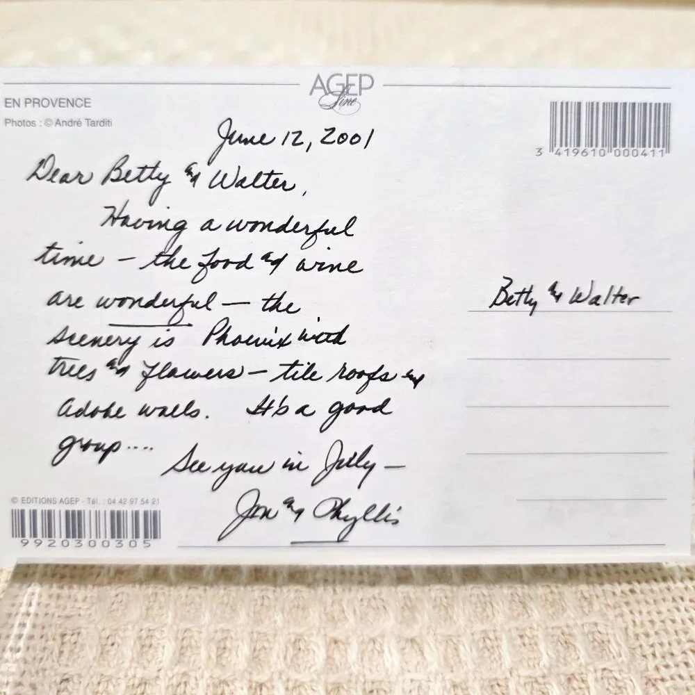 June 12, 2001 En Provence Andre Tardeiti Editions AGEP Postcard Written No Post